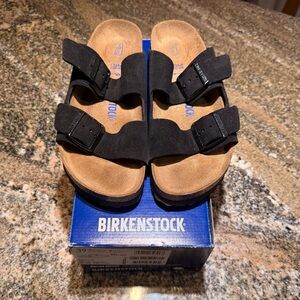 Birkenstock Black Suede Arizona 8